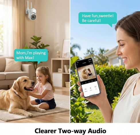 Security Camera Outdoor WiFi Home Monitor with Motion System with 360° View Spotlight & Siren 2-Way Audio & Night Vision Support Cloud/SD Storage in Kuwait