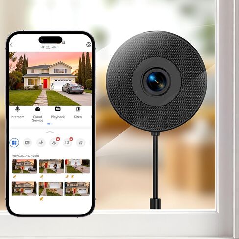 2K 3MP Window Camera, 5GHz & 2.4GHz WiFi Dome Cameras for Home Security for Indoor & Outdoor Monitoring, with Full Color Starlight Night Vision, Motion/Human Detection, Easy Install, 24/7 Recording in Kuwait