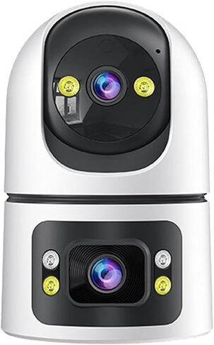 4MP Dual-Lens PTZ Security Camera, Indoor 2.4G WiFi Surveillance Cam with Auto Tracking, Color Night Vision, 2-Way Audio, SD/Cloud Storage(Memory Card not Included) in Kuwait