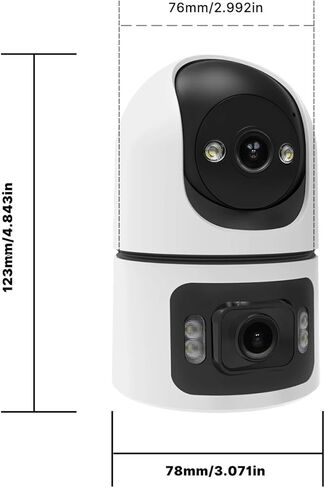 4MP Dual-Lens PTZ Security Camera, Indoor 2.4G WiFi Surveillance Cam with Auto Tracking, Color Night Vision, 2-Way Audio, SD/Cloud Storage(Memory Card not Included) in Kuwait