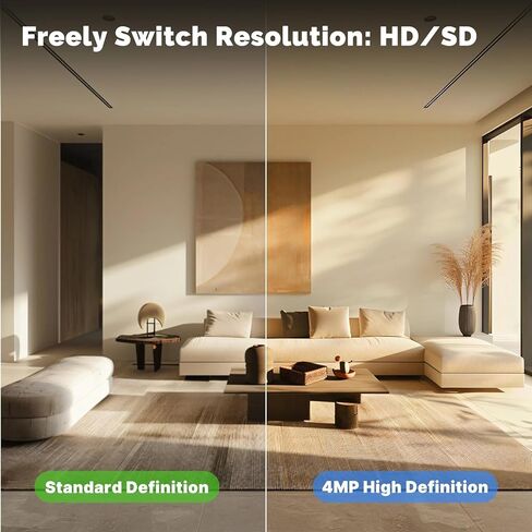 4MP Dual-Lens PTZ Security Camera, Indoor 2.4G WiFi Surveillance Cam with Auto Tracking, Color Night Vision, 2-Way Audio, SD/Cloud Storage(Memory Card not Included) in Kuwait