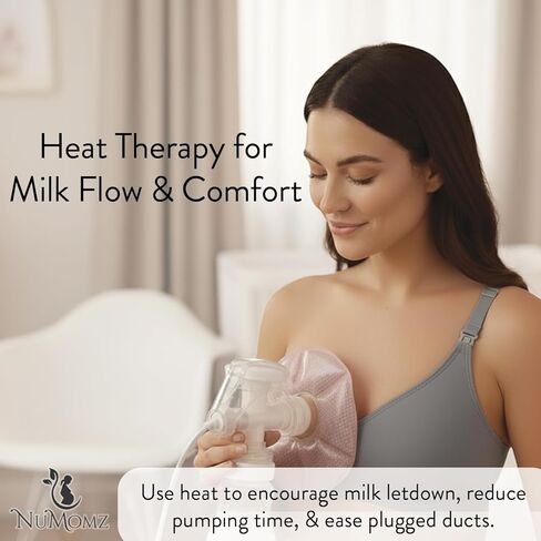 Hot and Cold Breast Ice Packs | Breastfeeding Essentials, Works with Most Pumps | Helps Relieve Engorgement & Encourage Flow | Plush Fabric Side | 2 Gel Breast Therapy Packs Reusable (Blush Pink) in Kuwait