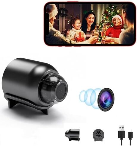 Mini Hidden Camera 1080P Full HD Hidden Camera - Portable Small Nanny Cam with Night Vision - Covert Security Camera for Home/Office/Indoor/Outdoor in Kuwait