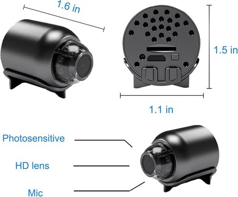 Mini Hidden Camera 1080P Full HD Hidden Camera - Portable Small Nanny Cam with Night Vision - Covert Security Camera for Home/Office/Indoor/Outdoor in Kuwait