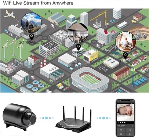 Mini Hidden Camera 1080P Full HD Hidden Camera - Portable Small Nanny Cam with Night Vision - Covert Security Camera for Home/Office/Indoor/Outdoor in Kuwait