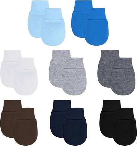 choyaxo 8 Pairs Newborn Baby Mittens Infant Mittens Baby Gloves for 0-6 Months Baby Boys Girls in Kuwait