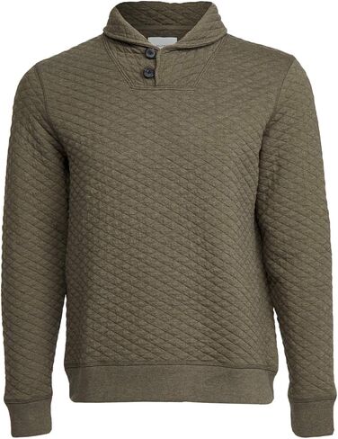 Billy Reid Men's Diamond Quilted Shawl Pullover with Suede Elbow Patches in Kuwait