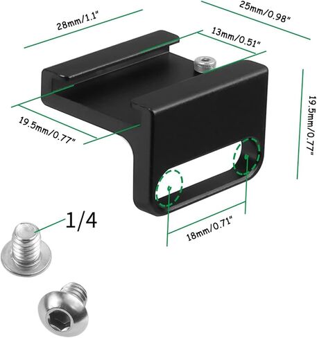 Aluminium Alloy 90 Degree Cold Shoe Mount Adapter Base with 1 / 4 ' ' Mounting Screw for DSLR Camera Cage Accessories Cold Shoe Mount Case Extension Adapter in Kuwait