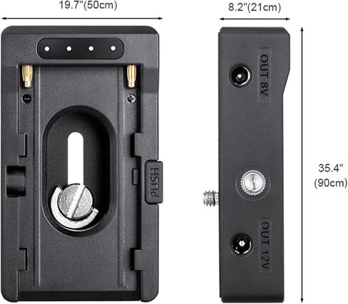GOWENIC Battery Plate, Fit for NP F970 F750 F550 Battery with USB C Input Output and LED Indicators, 1/4 Inch Cold Shoe Mount for DSLR Camera Display in Kuwait