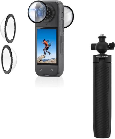 X4 Premium Lens Guard 20" Action Camera Tripod for Insta360 X4, 360° Adjustable Small Selfie Stick Handheld Extendable Mini Stand High Transparency Tempered Glass Lens Protector Accessories in Kuwait