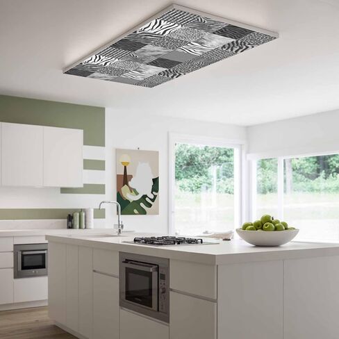 Animal Fur Print Fluorescent Light Covers for Ceiling Lights 4x2 feet,2 Pack Magnetic Light Filters for Classroom,Grey Black Giraffe Zebra Striped Plaid Fluorescent Lamp Shade Panel for Office School in Saudi Arabia