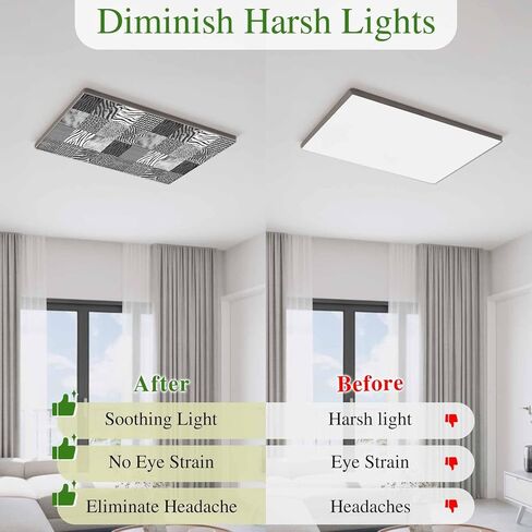 Animal Fur Print Fluorescent Light Covers for Ceiling Lights 4x2 feet,2 Pack Magnetic Light Filters for Classroom,Grey Black Giraffe Zebra Striped Plaid Fluorescent Lamp Shade Panel for Office School in Saudi Arabia