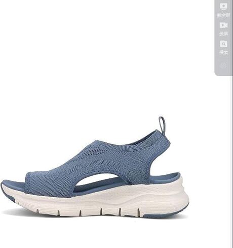 Women's Wedge Sandals with Mesh Upper Open Toe Elastic Slip on Slingback Comfort Platform Washable Orthopedic with Arch Support Slide Sport Sandals Walking Slippers,Blue,US8/EU39 in Saudi Arabia