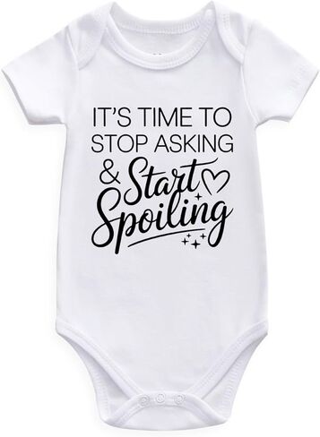 توقف عن السؤال وابدأ في إفساد إعلان الحمل للأجداد Baby Bodysuit in Kuwait