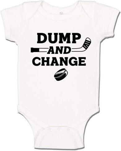 Dump and Change Hockey Baby Bodysuit Infant One Piece or Toddler T-Shirt in Saudi Arabia
