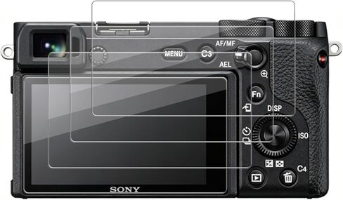 4 عبوات لهاتف Sony Alpha A6600، A6100، A6400، A6000، A6300، A5000، NEX-7، NEX-6 واقي شاشة الكاميرا، زجاج مقسى فائق النحافة 0.3 مم بصلابة 9H، تغطية كاملة، فيلم شاشة LCD، مضاد للخدش in Kuwait