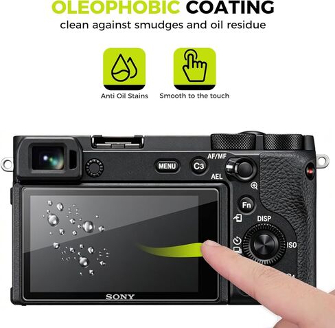 4 عبوات لهاتف Sony Alpha A6600، A6100، A6400، A6000، A6300، A5000، NEX-7، NEX-6 واقي شاشة الكاميرا، زجاج مقسى فائق النحافة 0.3 مم بصلابة 9H، تغطية كاملة، فيلم شاشة LCD، مضاد للخدش in Kuwait