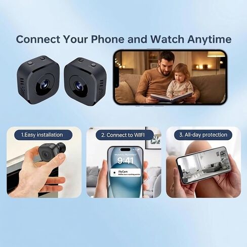 1080P HD Mini Security Camera Wireless WiFi Home Indoor Outdoor Cameras with App Control Motion Detection & Night Vision in Saudi Arabia