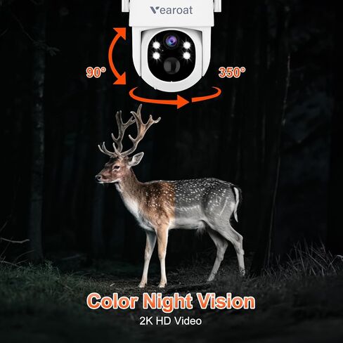 4G LTE Cellular Security Camera Upgraded, Lifetime Free Unlimited Data, Built-in VSIM Card, 360° Live View, AI PIR Motion Sensor Detection, Solar Powered Wireless Outdoor in Kuwait