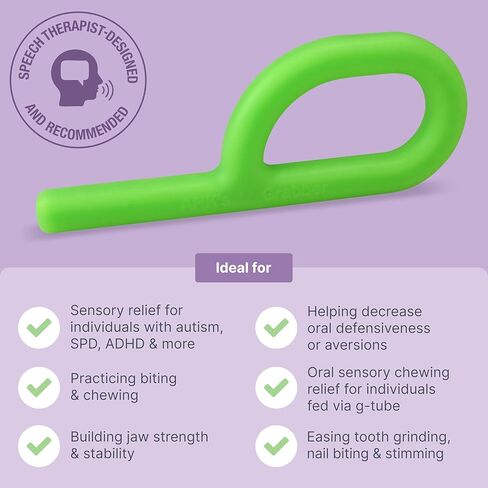 ARK Grabber® Sensory Chew Tool - Soft Oral Motor Fidget for Kids & Adults with Autism, ADHD, SPD, Anxiety - Helps with Focus and Self-Regulation - Standard Softness - Magenta in Kuwait