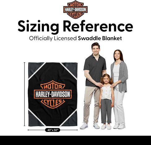 بطانية قماط كلاسيكية بإطار من Northwest Harley-Davidson، غطاء أطفال مستوحى من الدراجات النارية، مقاس 40 × 50 بوصة in Kuwait