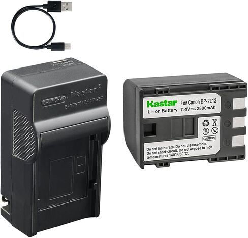 شاحن بطارية Kastar AC وUSB-C، متوافق مع Canon NB-2L NB-2L12 BP-2L5 BP-2L12، لكاميرات الفيديو VIXIA HV20 HV30 HV40 HF R10 R100 Elura Optura ZR MD in Kuwait