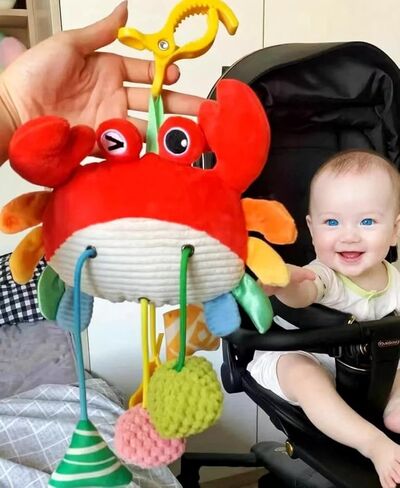 Car Seat & Stroller Toys for Babies 0-12 Months, Crab Infant Stroller Hanging Toys for Boys Girls in Kuwait