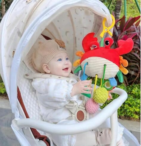 Car Seat & Stroller Toys for Babies 0-12 Months, Crab Infant Stroller Hanging Toys for Boys Girls in Kuwait