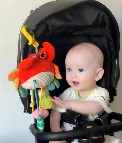 Car Seat & Stroller Toys for Babies 0-12 Months, Crab Infant Stroller Hanging Toys for Boys Girls in Kuwait