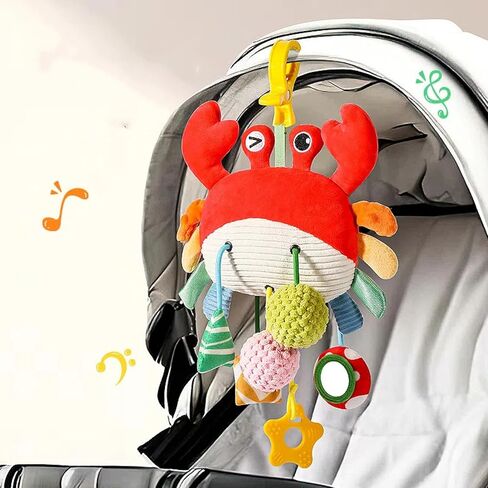 Car Seat & Stroller Toys for Babies 0-12 Months, Crab Infant Stroller Hanging Toys for Boys Girls in Kuwait