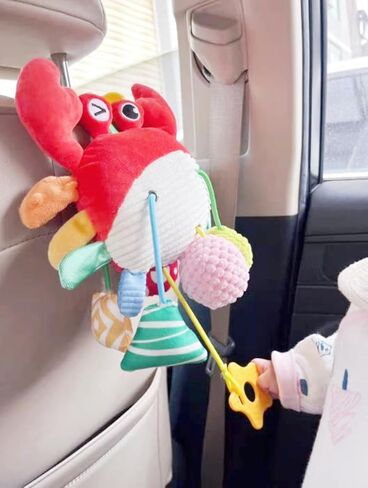 Car Seat & Stroller Toys for Babies 0-12 Months, Crab Infant Stroller Hanging Toys for Boys Girls in Kuwait