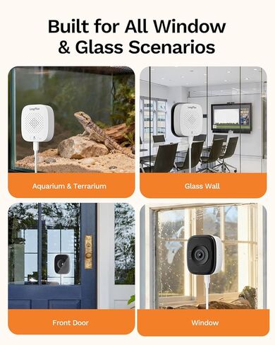 LongPlus 5MP 3K Magnetic Window Camera with Night Vision, 2.4&5GHz WiFi Safeview Window Security Camera, Indoor Window Camera for Home Security, 24/7 Recording, Human/Car Detection,Two-Way Audio in Kuwait