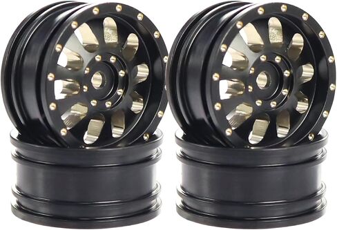 4pcs Black Coating Brass 23g Wheel Rim Hub Offset 0.7" for AXIAL SCX30 Jeep Wrangler JLU Ford Bronco 1/30 RC Crawler Car Upgrade Parts (6 Holes) in Kuwait
