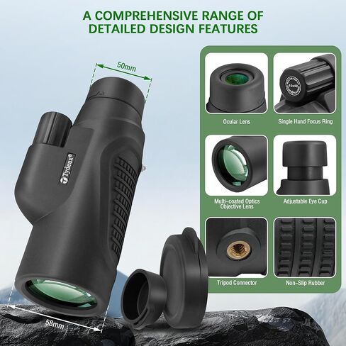 10x42 K9 Prism Waterproof Monocular Telescope for Wildlife Bird Watching Hunting Camping Travel Secenery in Kuwait