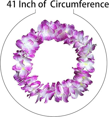 Yansanido 6 Pcs Thicken 41 Inch Purple Hawaiian Leis for Graduation Party, Dance Party, Photo Prop in Outdoors (6 Pcs) in Saudi Arabia