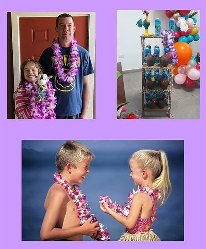 Yansanido 6 Pcs Thicken 41 Inch Purple Hawaiian Leis for Graduation Party, Dance Party, Photo Prop in Outdoors (6 Pcs) in Saudi Arabia
