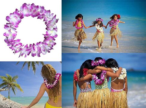Yansanido 6 Pcs Thicken 41 Inch Purple Hawaiian Leis for Graduation Party, Dance Party, Photo Prop in Outdoors (6 Pcs) in Saudi Arabia