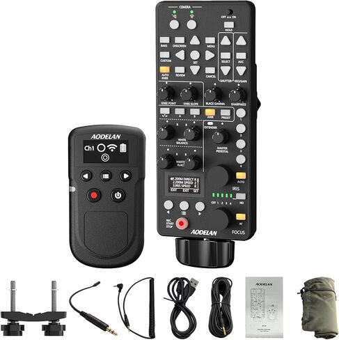 لوحدة تحكم Canon Camcorder Lanc Zoom - جهاز تحكم عن بعد لاسلكي AODELAN مع IRIS Focus Zoom ISO OSD ND ضبط لـ C700، C500II، XF705، XF605، XA75، XA70، HF G70، G60، ME200S-SH؛ استبدل Canon RC-V100 in Kuwait