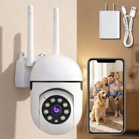 Security Cameras Wireless Outdoor WiFi Cameras Outdoor with Smart Detection, Two Way Talk, 3MP Colour Night Vision, (EU Plug) in Kuwait