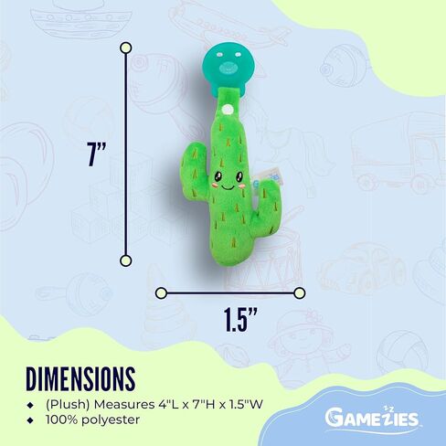 لهاية من القطيفة على شكل صبار من السيليكون للأطفال من Gamezies مع حامل ألعاب قطيفة غربية قابل للفصل، تم اختبارها وفقًا لقانون تحسين سلامة المنتجات الاستهلاكية (CPSIA)، خالية من مادة BPA، من عمر 0 ​​إلى 6 أشهر in Kuwait