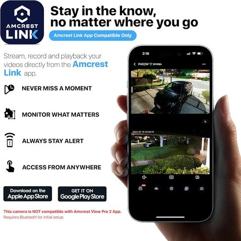 كاميرا Amcrest Link 4MP Light Bulb WiFi داخلية/خارجية، كشف الإنسان، 90.5 درجة FOV، عموم/إمالة، IP45، لون ليلي AI، كاميرا مزدوجة النطاق 2.4 جيجا هرتز/5 جيجا هرتز، تدعم تخزين MicroSD حتى 128 جيجابايت in Kuwait