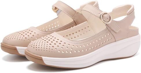 Women's Wedge Ankle Strap Buckle Closed Toe Roman Cage Casual Sandals PU Leather Non-Slip Breathable Summer Flat Sandals Extra Plus Size Large Size Big Sizes in Kuwait