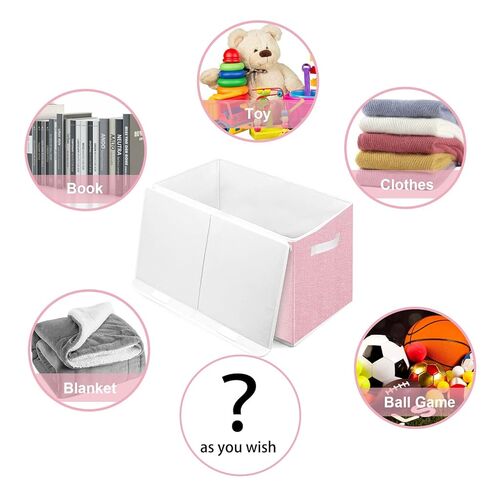 Pantryily Toy Storage Box for Girls, Large Kids Toy Chest Boxes Organizers and Storage with Lids & Handles for Nursery,Playroom 24.5"x13"x16"(Pink) in Saudi Arabia