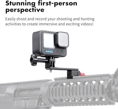 حامل محول حامل مسدس ألومنيوم من SEASKY/Airsoft Picatinny لكاميرا Gopro Hero 12/11/10/9 DJI Action 4/3/2 Insta360 G03 ملحقات الكاميرا الرياضية للصيد POV/Vlog Wargame (GM01) in Kuwait