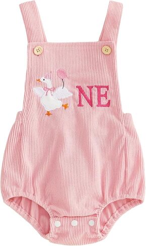 Baby Girl First Birthday Outfit Letters Sleeveless Romper Bodysuit Silly Goose Birthday Outfit Cake Smash Clothes in Kuwait
