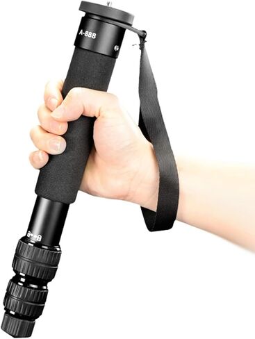 Vikye كاميرا Monopod مصنوعة من سبائك الألومنيوم بارتفاع 61 بوصة قابلة للتعديل لإعدادات الكاميرا المزدوجة، فضي in Kuwait