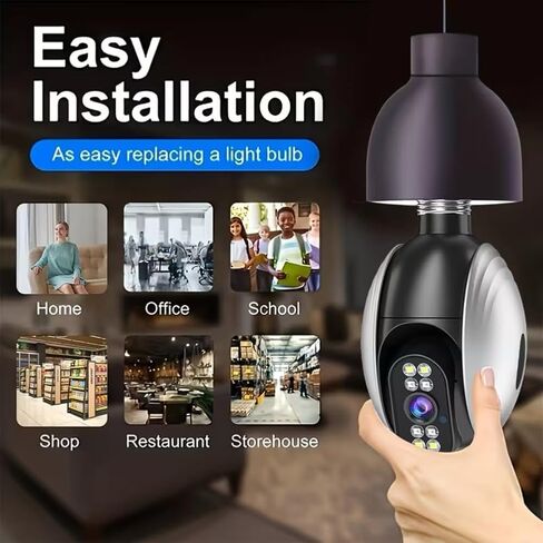 Wireless 2.4GHz Wi-Fi Smart Security Camera Pan-Tilt, Motion Detection, Color Night Vision Indoor/Outdoor App Live View, White in Kuwait
