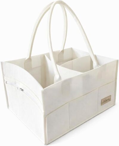 Diaper Caddy Organizer, Portable Nursery Storage Basket with Handles and Removable Dividers, Felt Baby Organizer for Diapers, Wipes, Toys and Essentials in Kuwait