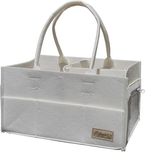 Diaper Caddy Organizer, Portable Nursery Storage Basket with Handles and Removable Dividers, Felt Baby Organizer for Diapers, Wipes, Toys and Essentials in Kuwait