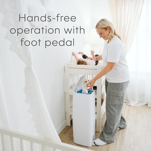 Diaper Genie Premier Diaper Pail Gift Set | Hands-Free Odor Control with Foot Pedal | High-Capacity Diaper Trash Can | Includes 2 Jumbo+ Refills (Holding up to 2,160 Newborn Diapers) in Kuwait